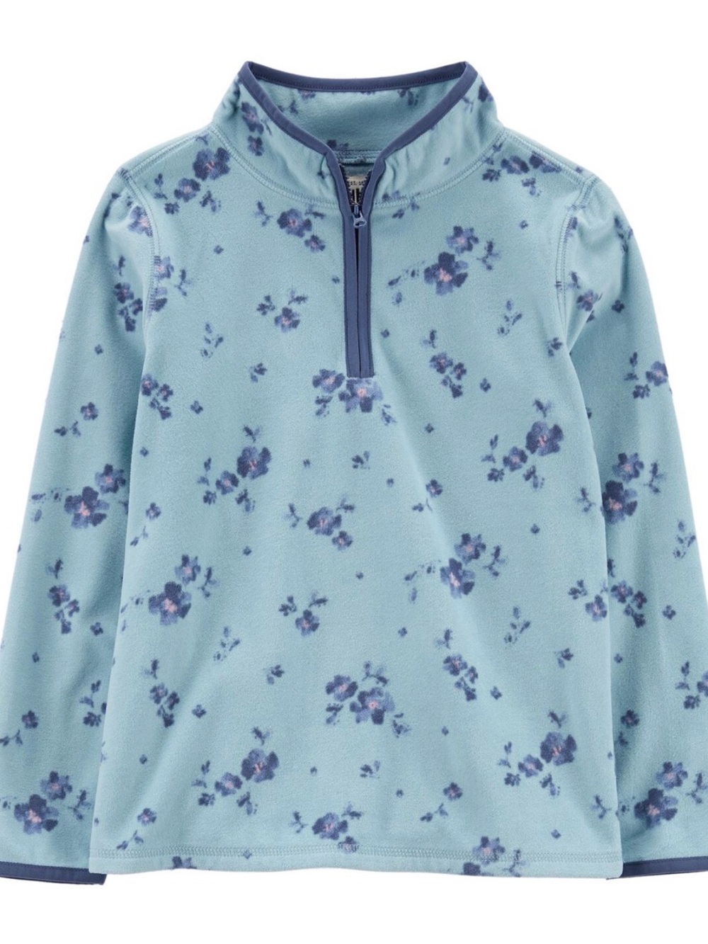 OshKosh B'gosh Light Blue Floral Half-Zip Rashguard